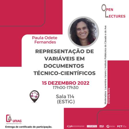 "Representação de variáveis técnico em documentos científicos" - Open Lectures