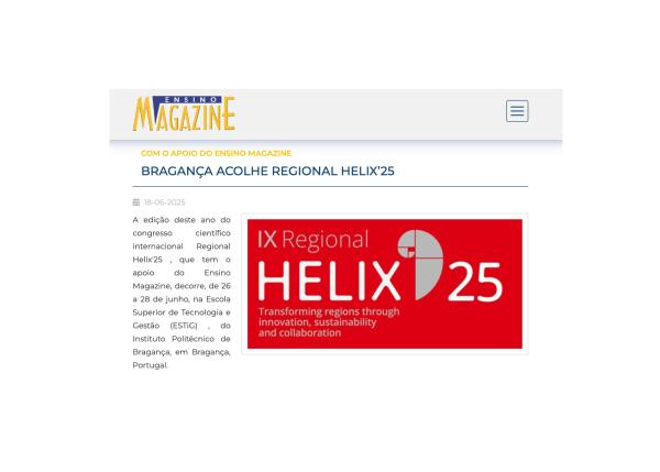 Regional HELIX’25 featured in Ensino Magazine!